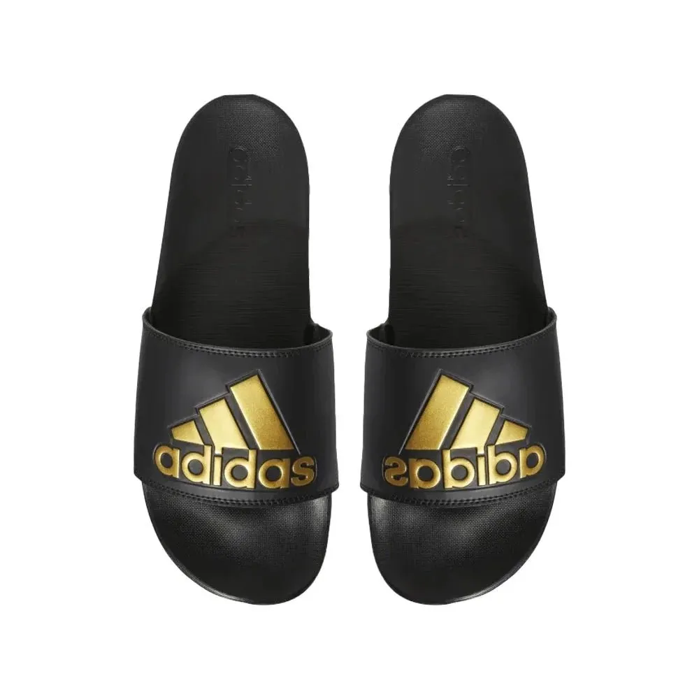 ADIDAS MEN'S ADILETTE COMFORT BLACK/GOLD SLIDES