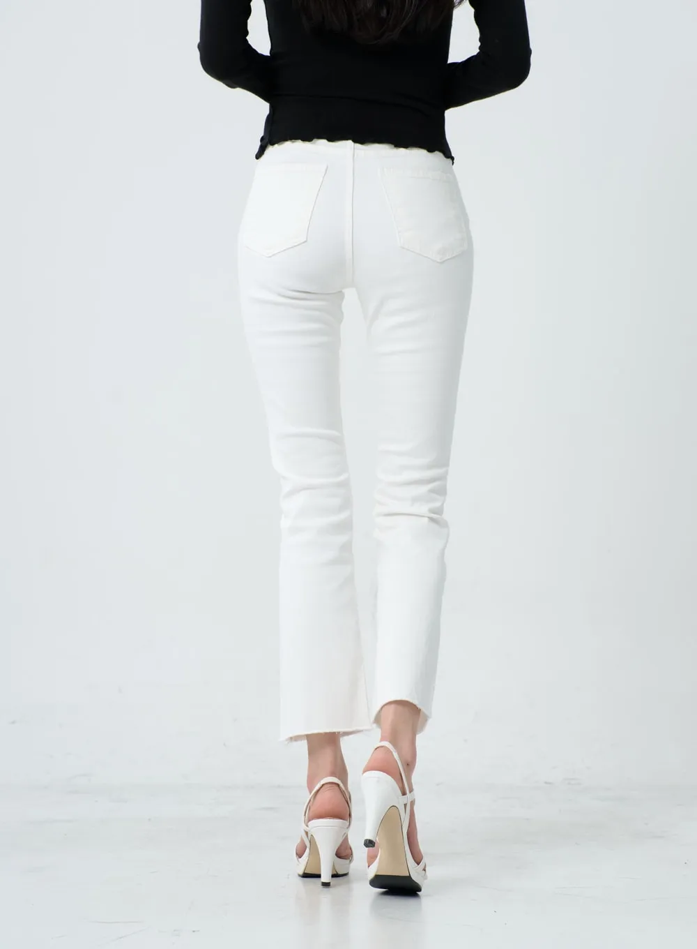 Ankle Semi Bootcut Slim Pants IO18