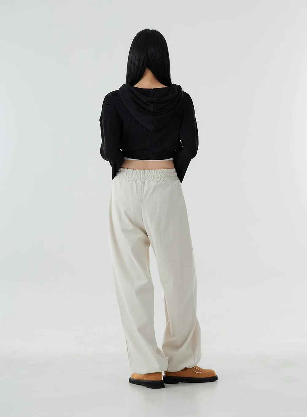 Ankle String Elastic Wide Pants OO28