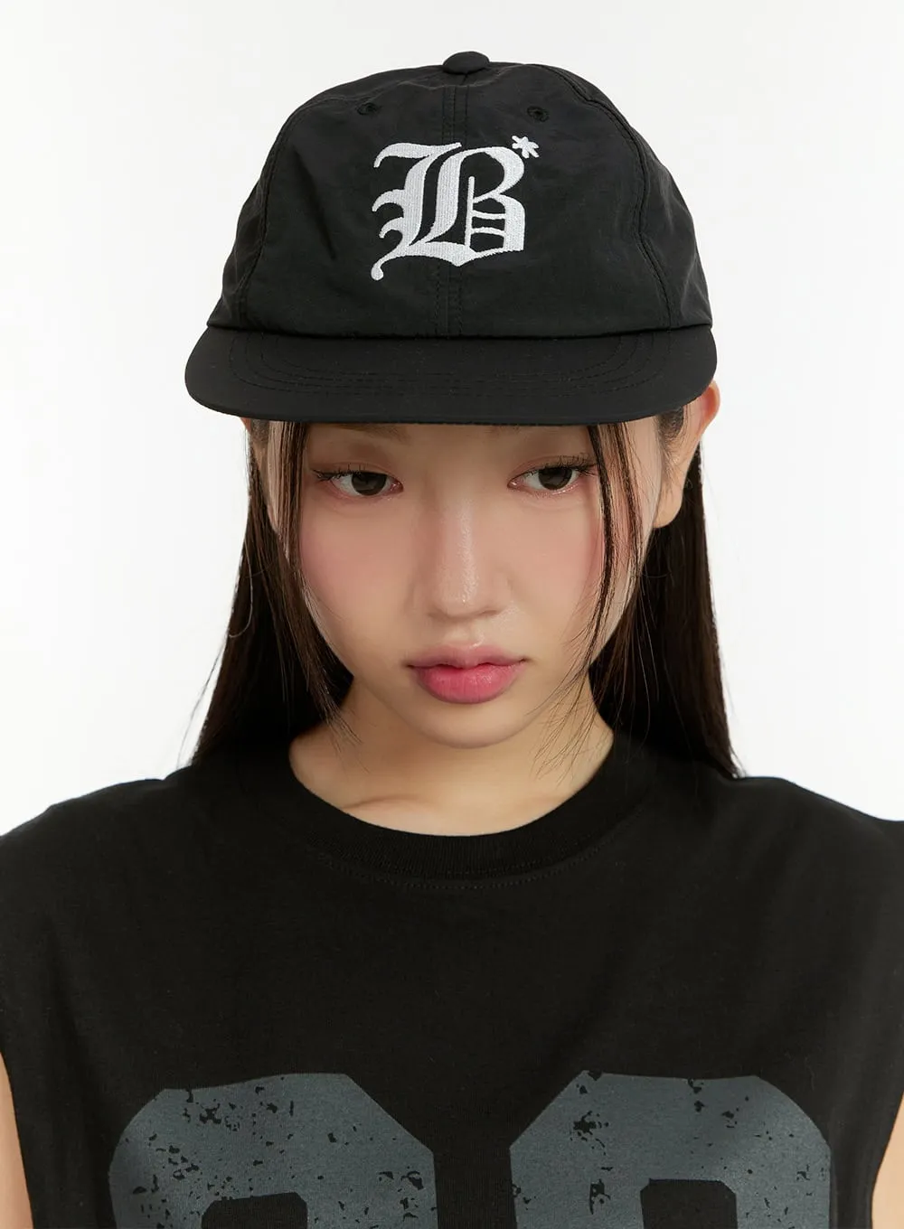 B Lettering Embroidered Snapback CU428