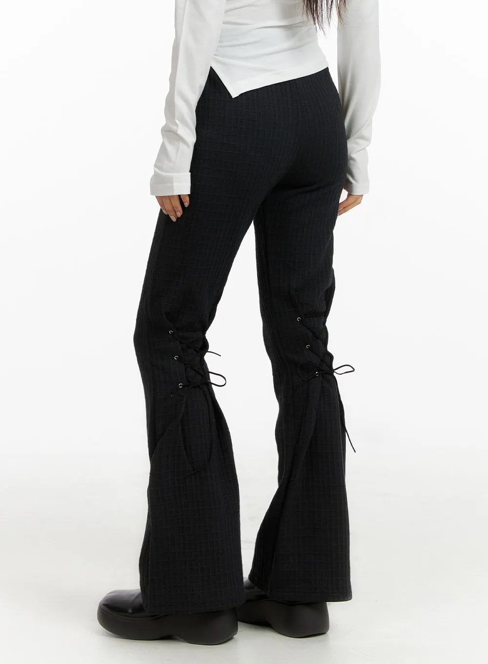 Back X Strap Bootcut Pants CF408