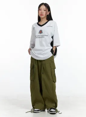 Stylish High-Waisted Baggy Cargo Pants for UltimateComfort and Versatility - OL408