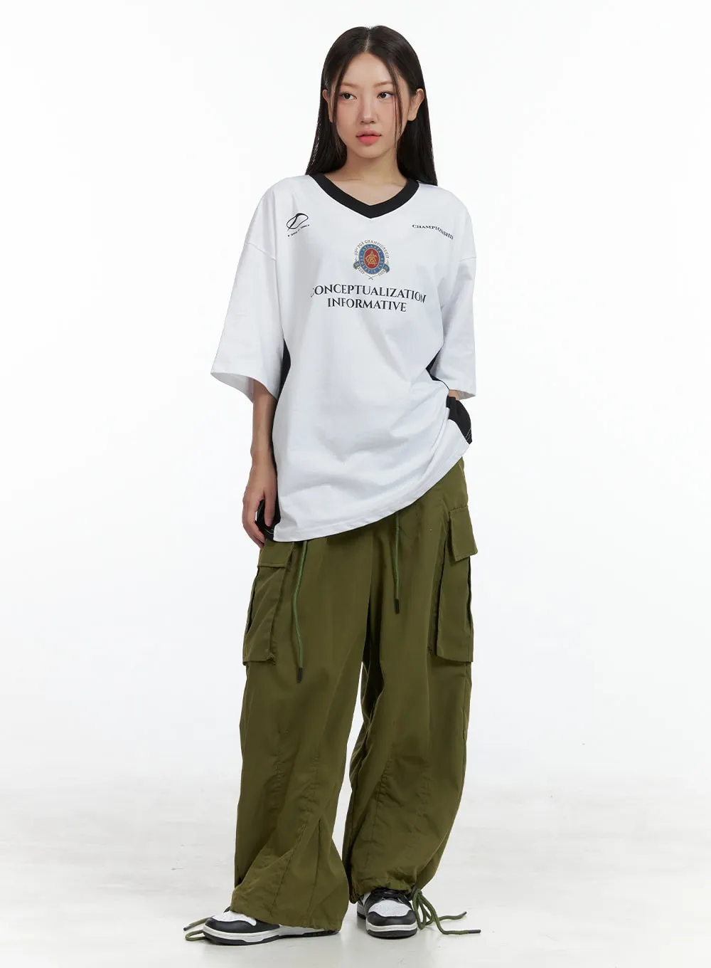 Stylish High-Waisted Baggy Cargo Pants for UltimateComfort and Versatility - OL408