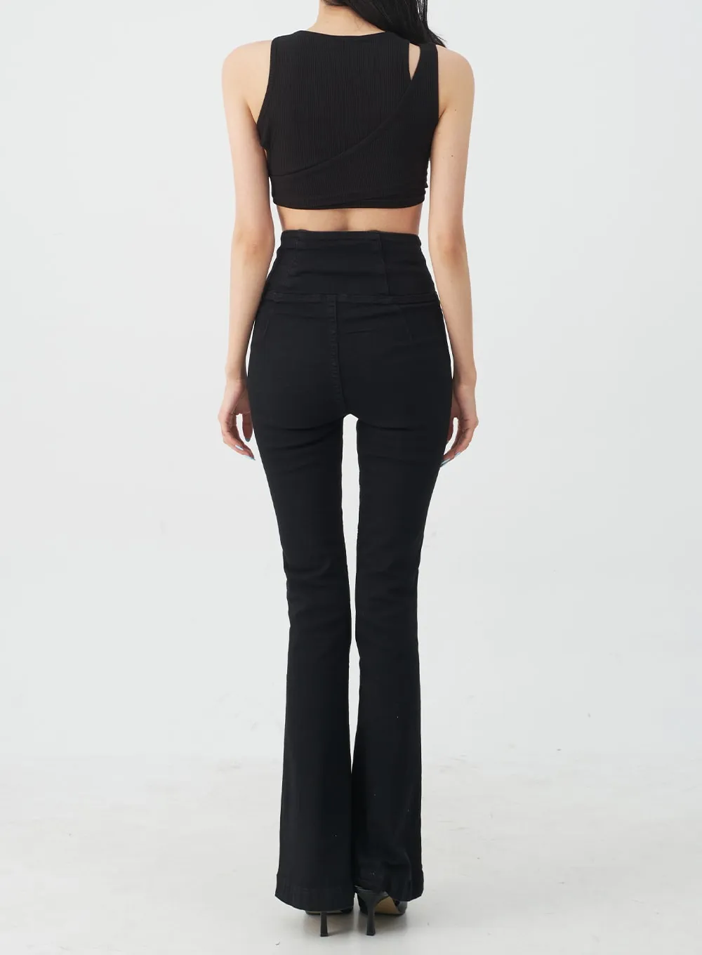 Banded Boot-Cut Highwaisted Pants IJ23