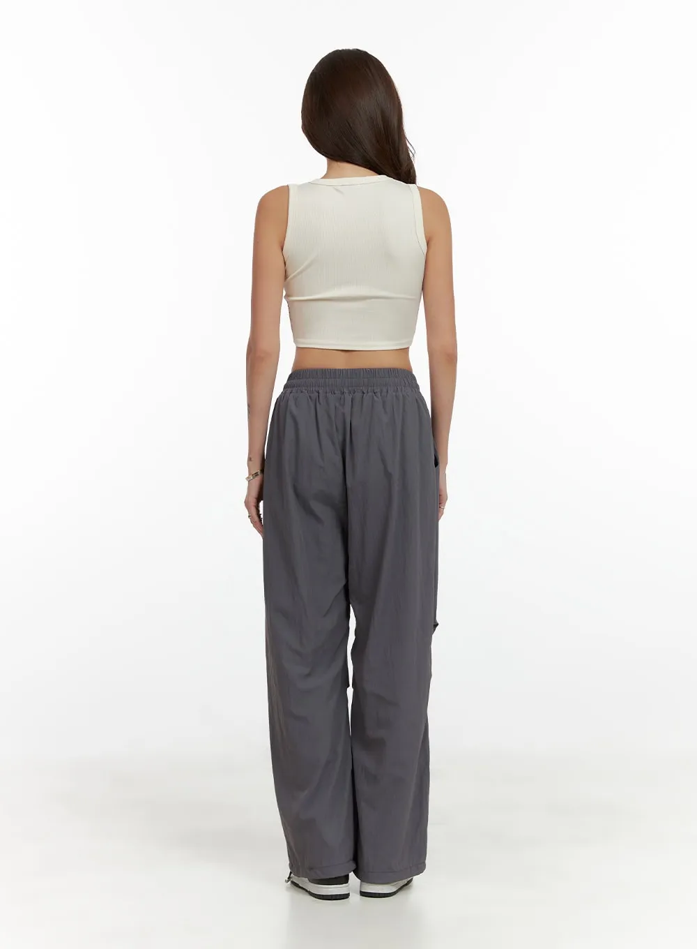 Banded Nylon Wide Fit Pants CL404