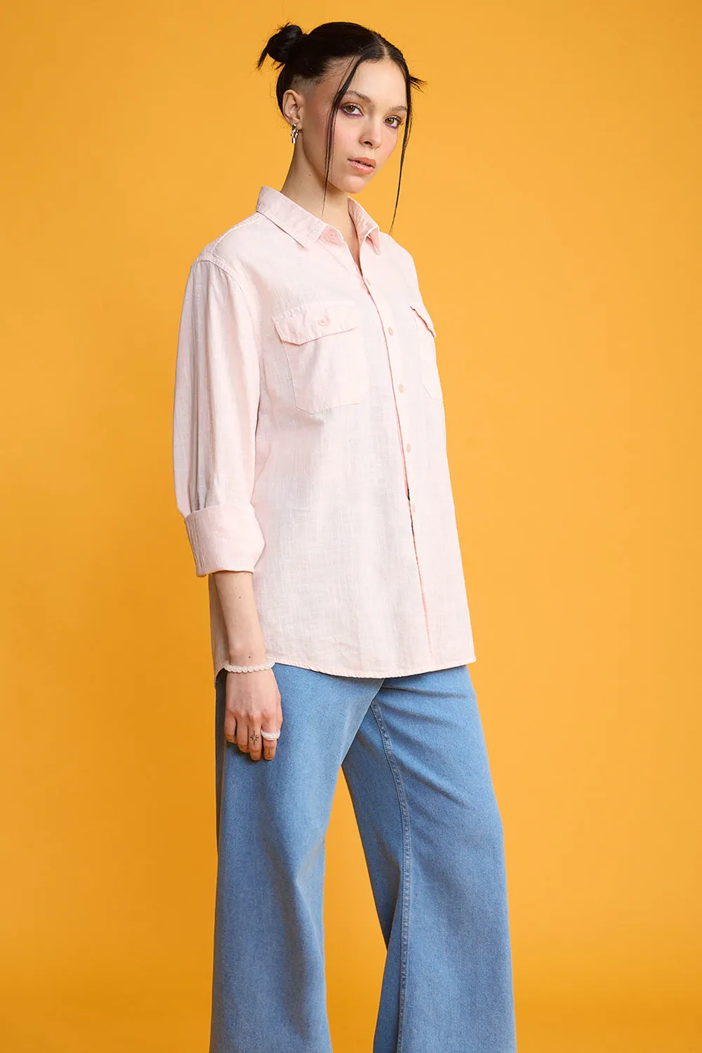 Blaze Pink Solid Women's Shirt