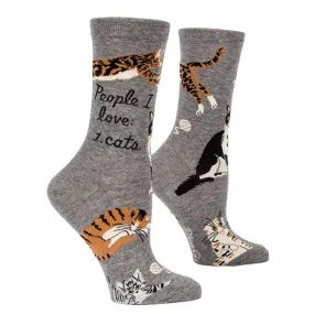 Blue Q Women's Crew Socks - People I Love: Cats