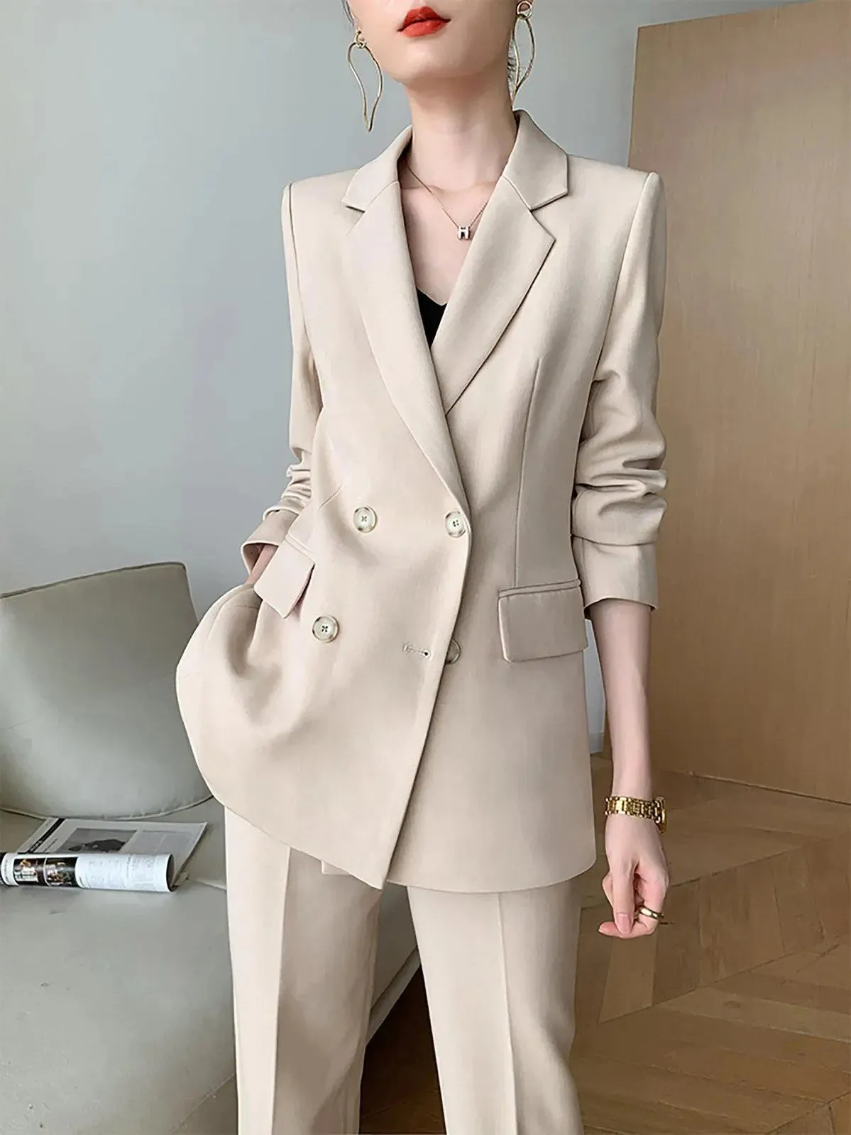 Bunny Double Breasted Blazer Pantsuit