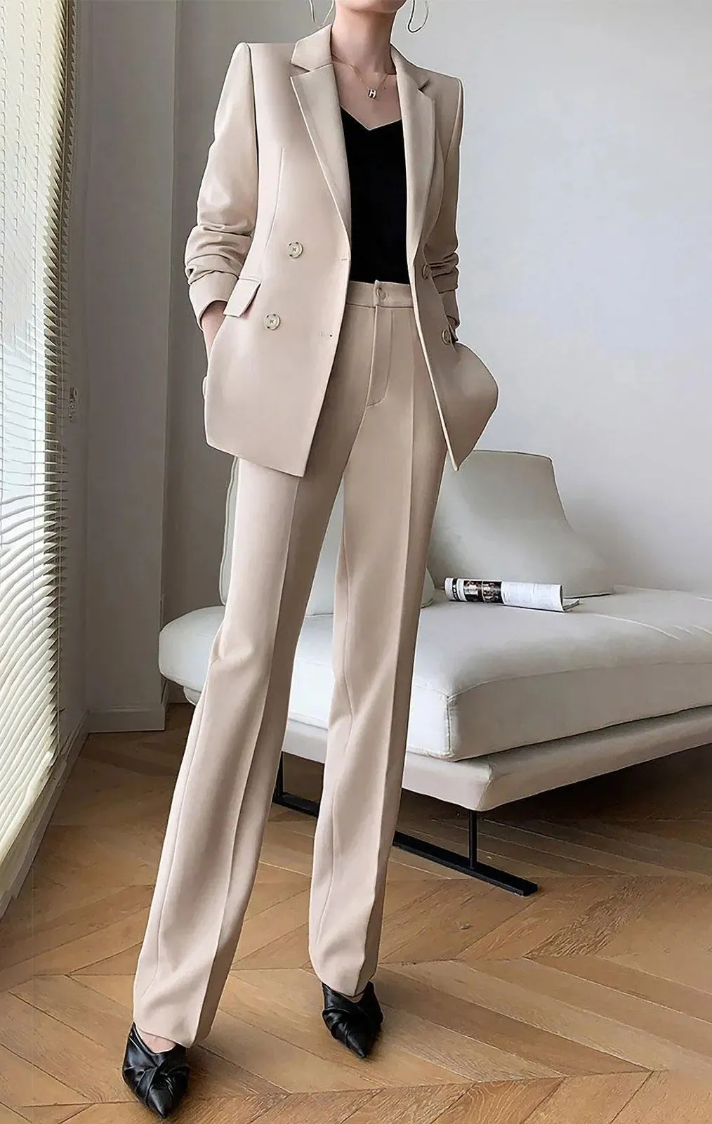 Bunny Double Breasted Blazer Pantsuit