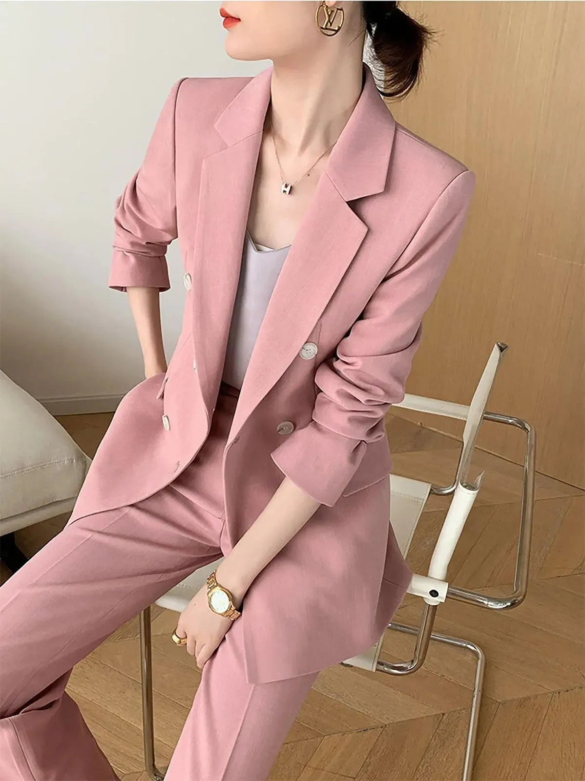 Bunny Double Breasted Blazer Pantsuit