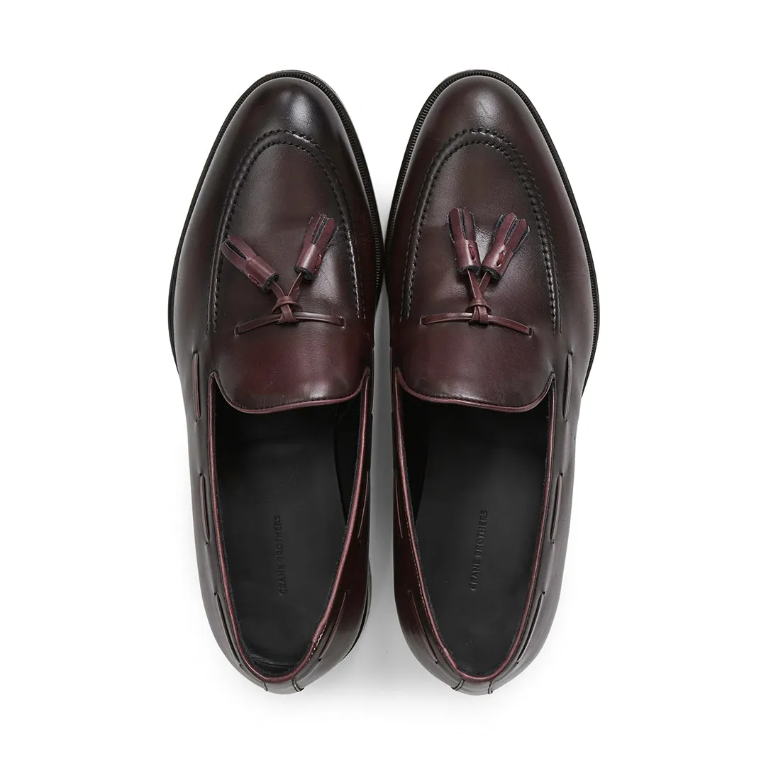 Burgundy Calf Leather Tassel Loafer