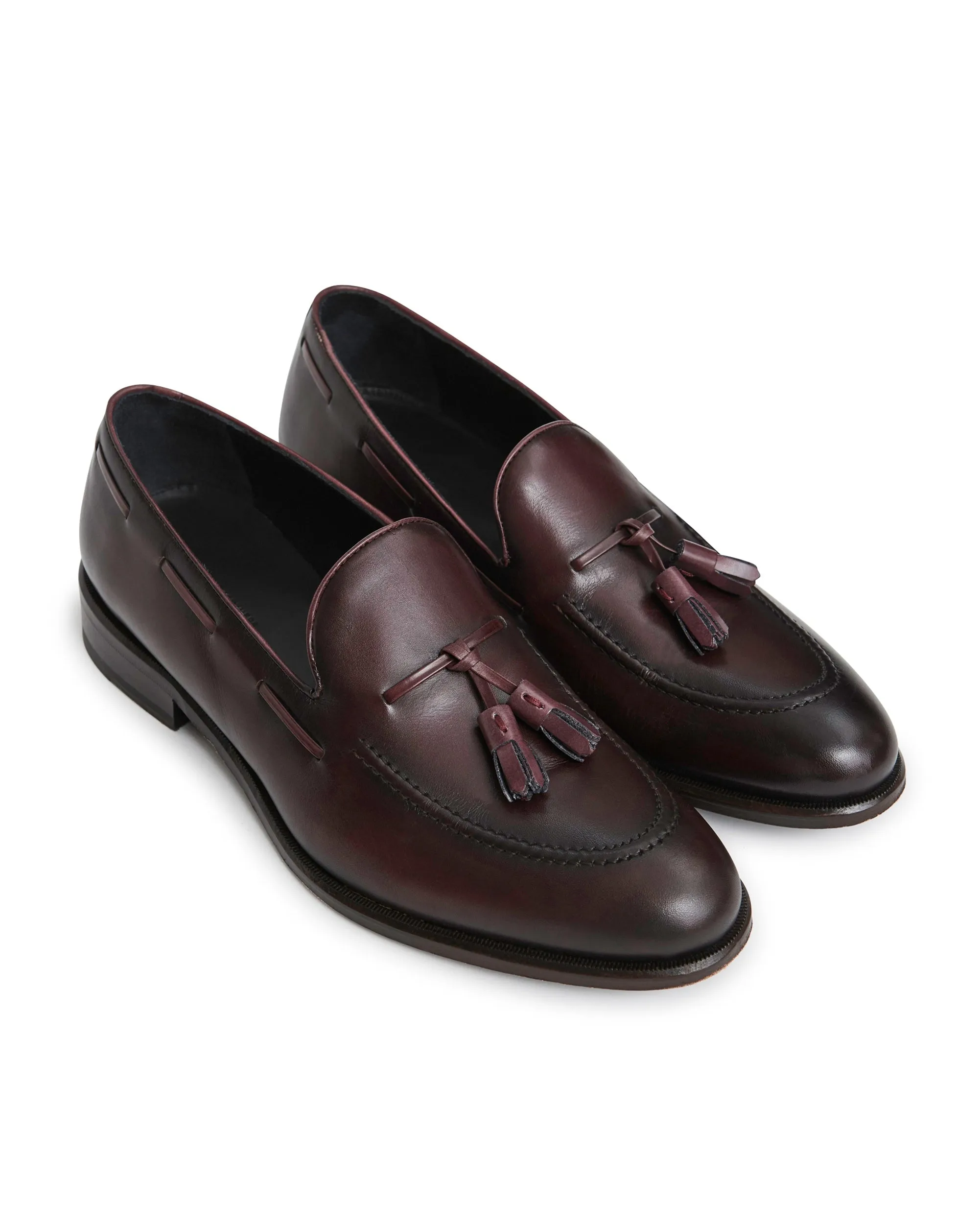 Burgundy Calf Leather Tassel Loafer