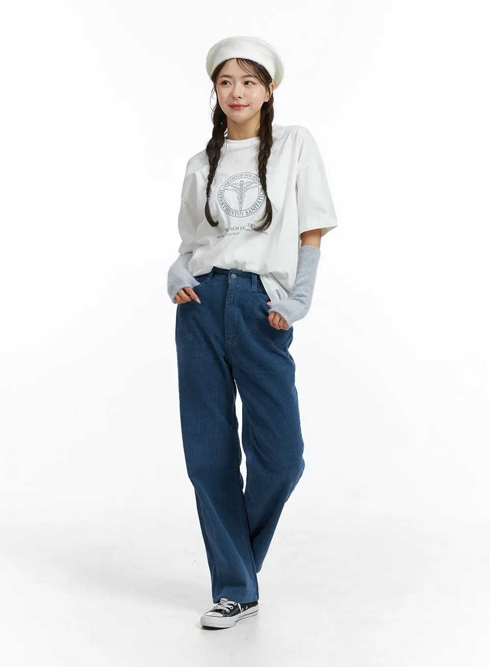 Corduroy Wide Cotton Pants OJ409