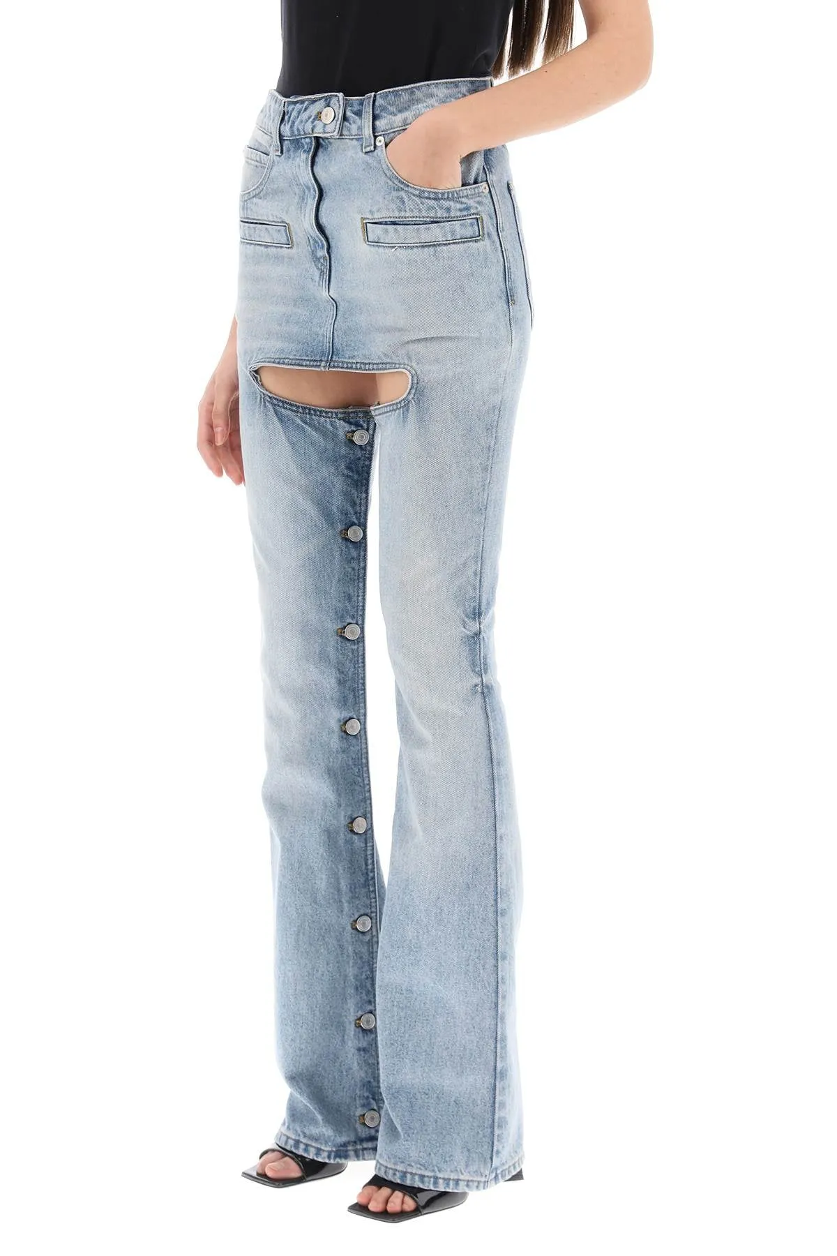 Courreges 'chaps' jeans with cut-out