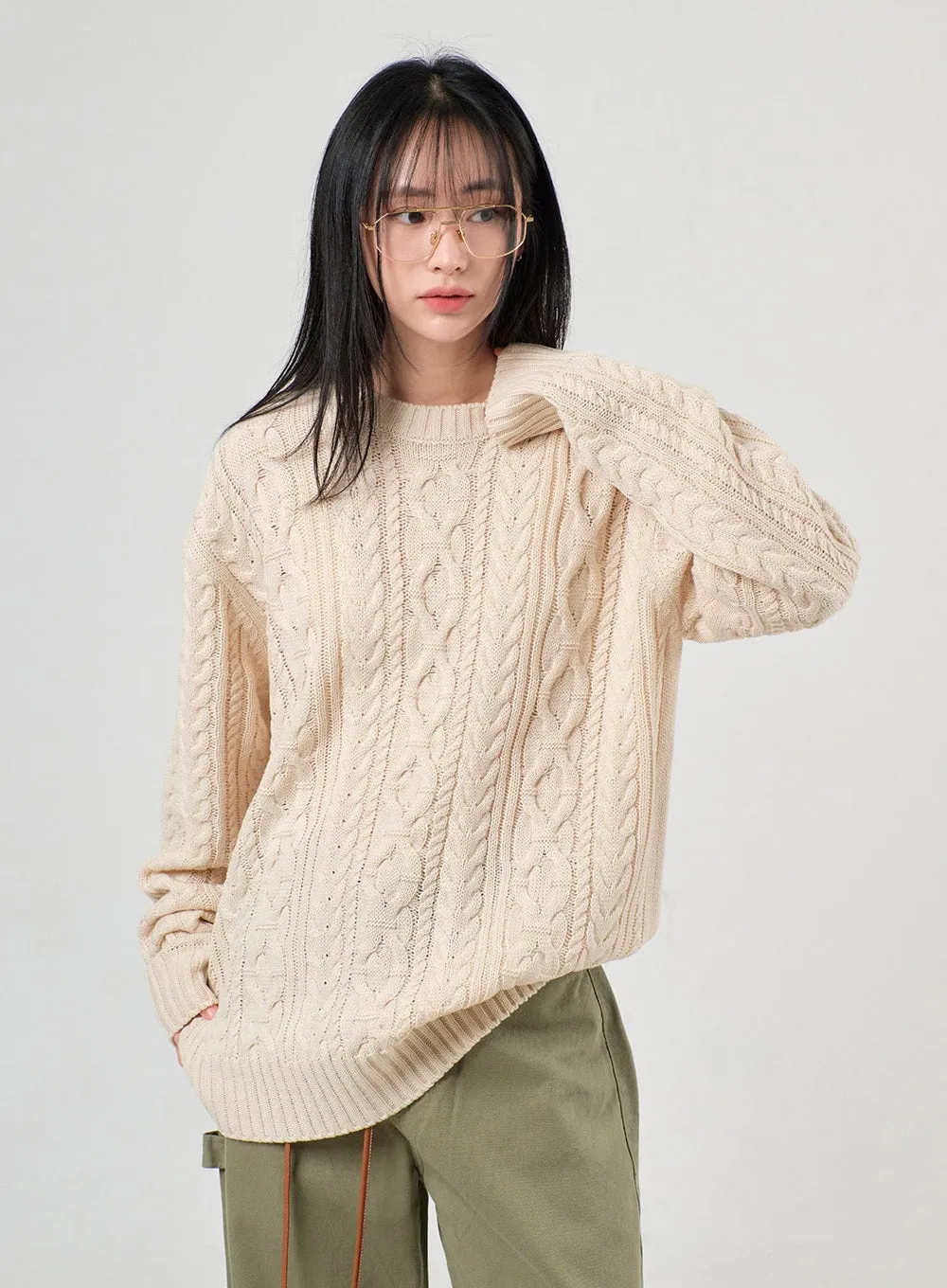 Cozy Cable Knit Sweater OF405