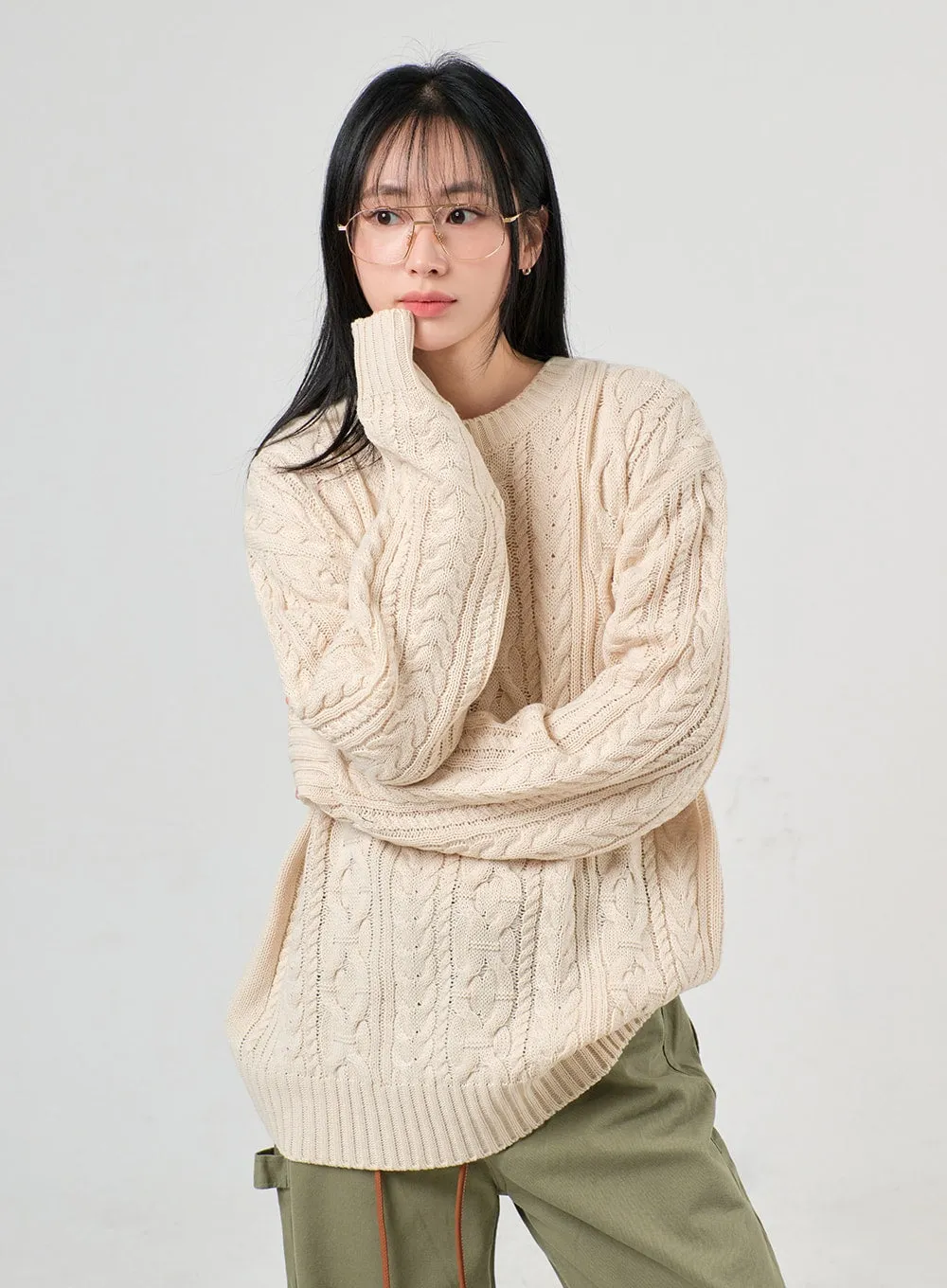 Cozy Cable Knit Sweater OF405