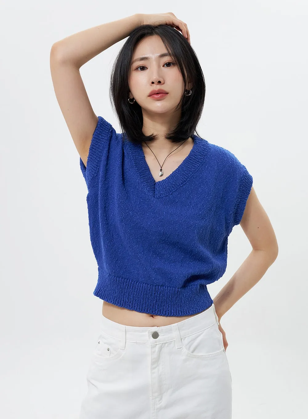 Cropped Knit Vest OY304