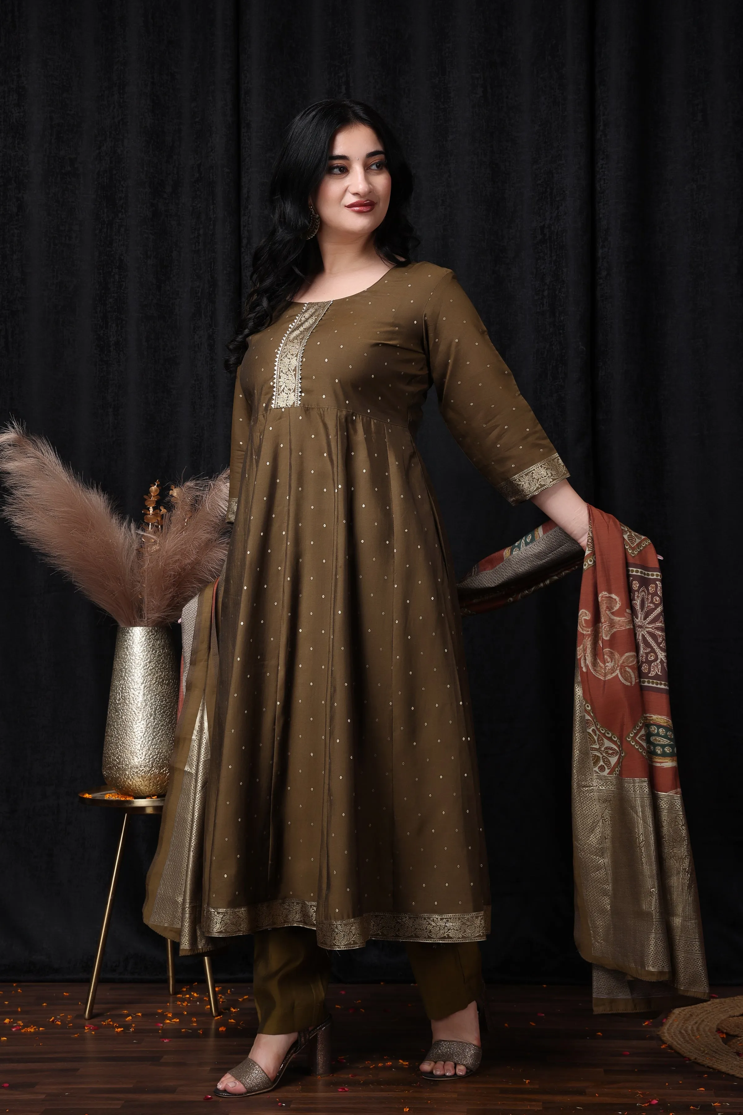 Earthly Oasis Modal Anarkali Suit