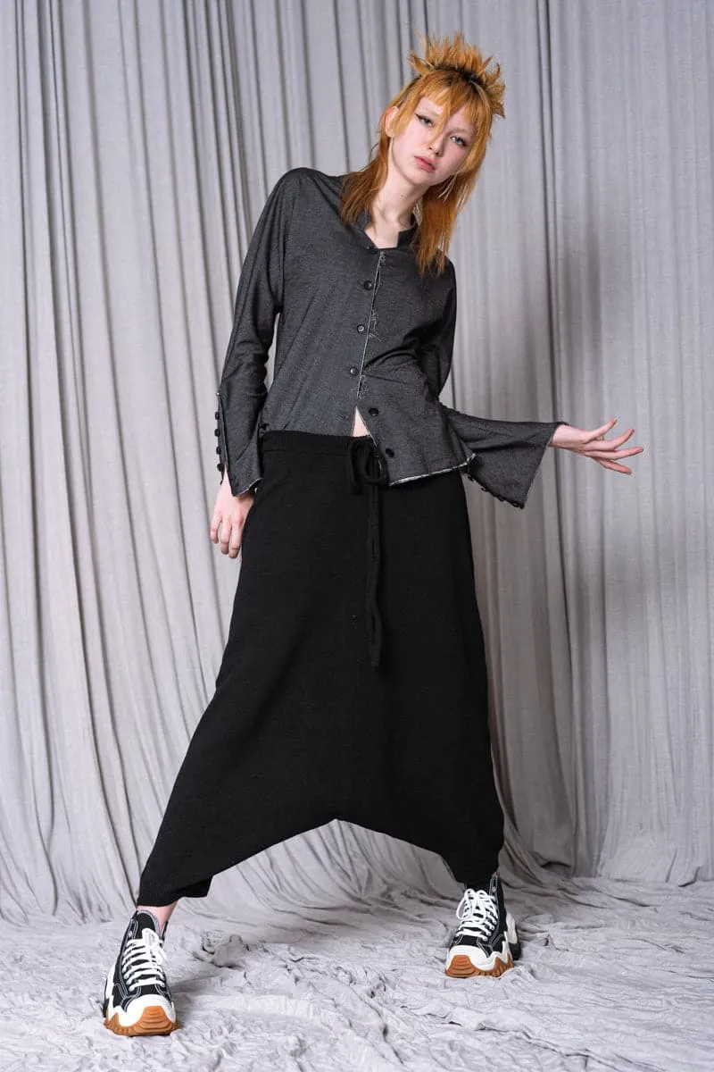 Forme d'Expression | DM131 Knitted Sarouel Pants | Haremshose aus Wolle in Schwarz