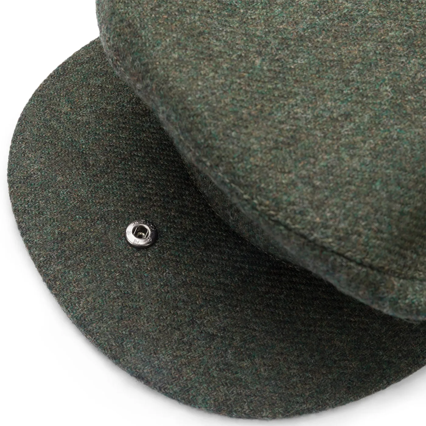 Fox Tweed Forest Green Twill Snap Brim Flat Cap