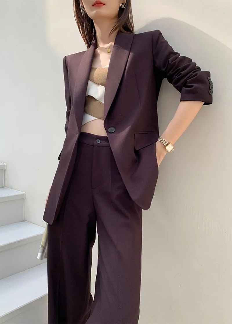 Gillian One Buttn Blazer Wide Leg Pantsuit Set