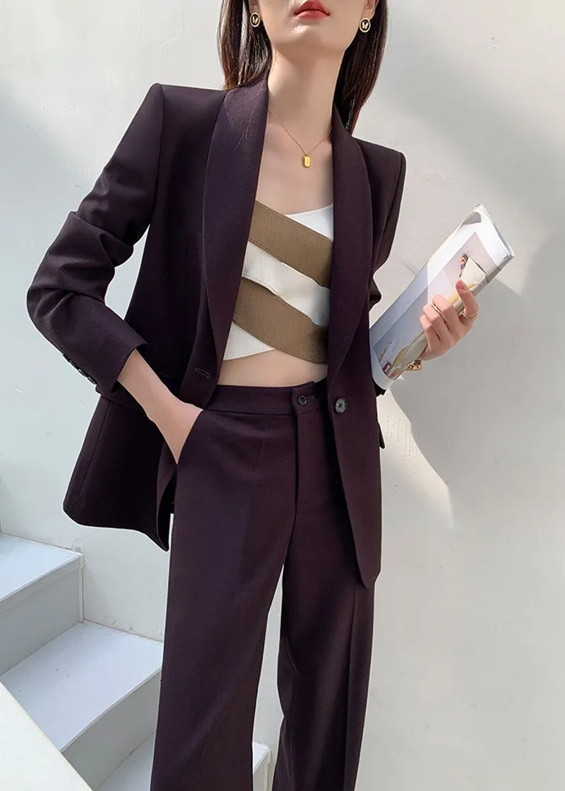 Gillian One Buttn Blazer Wide Leg Pantsuit Set