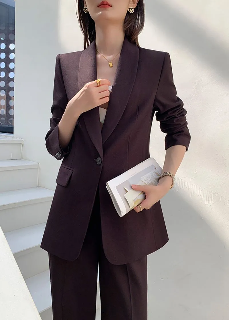 Gillian One Buttn Blazer Wide Leg Pantsuit Set