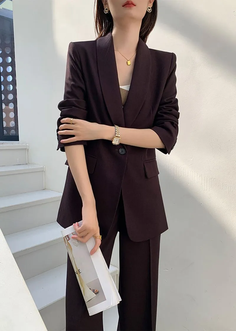 Gillian One Buttn Blazer Wide Leg Pantsuit Set