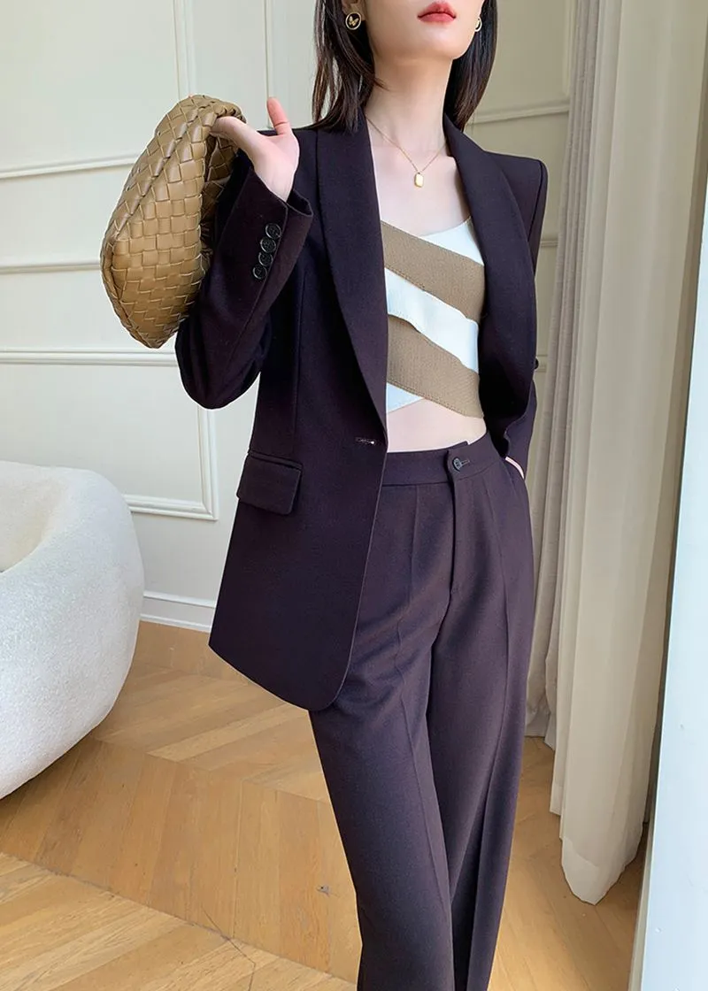 Gillian One Buttn Blazer Wide Leg Pantsuit Set