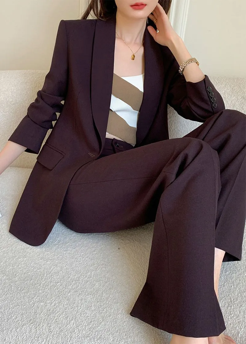 Gillian One Buttn Blazer Wide Leg Pantsuit Set