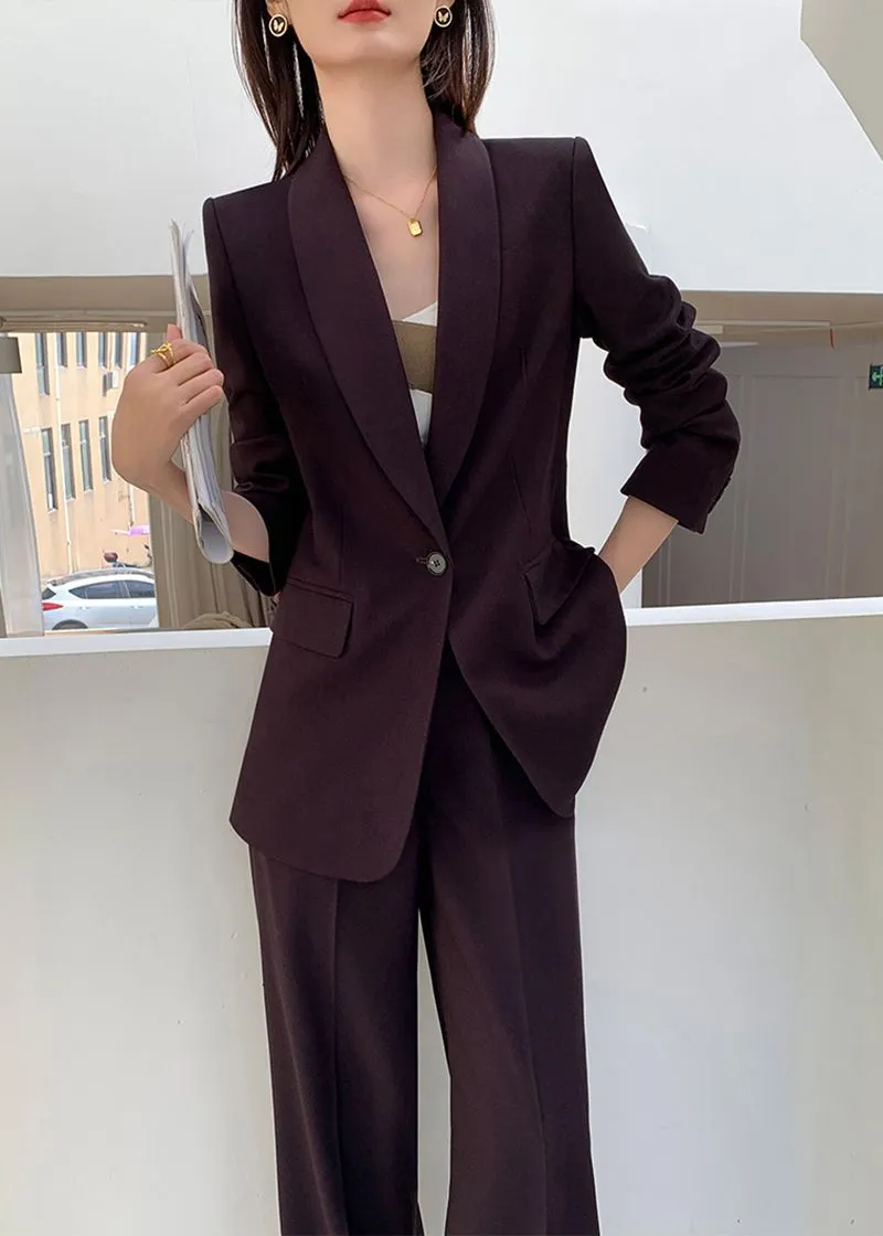 Gillian One Buttn Blazer Wide Leg Pantsuit Set