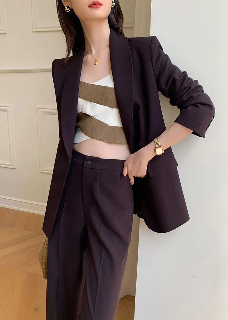 Gillian One Buttn Blazer Wide Leg Pantsuit Set