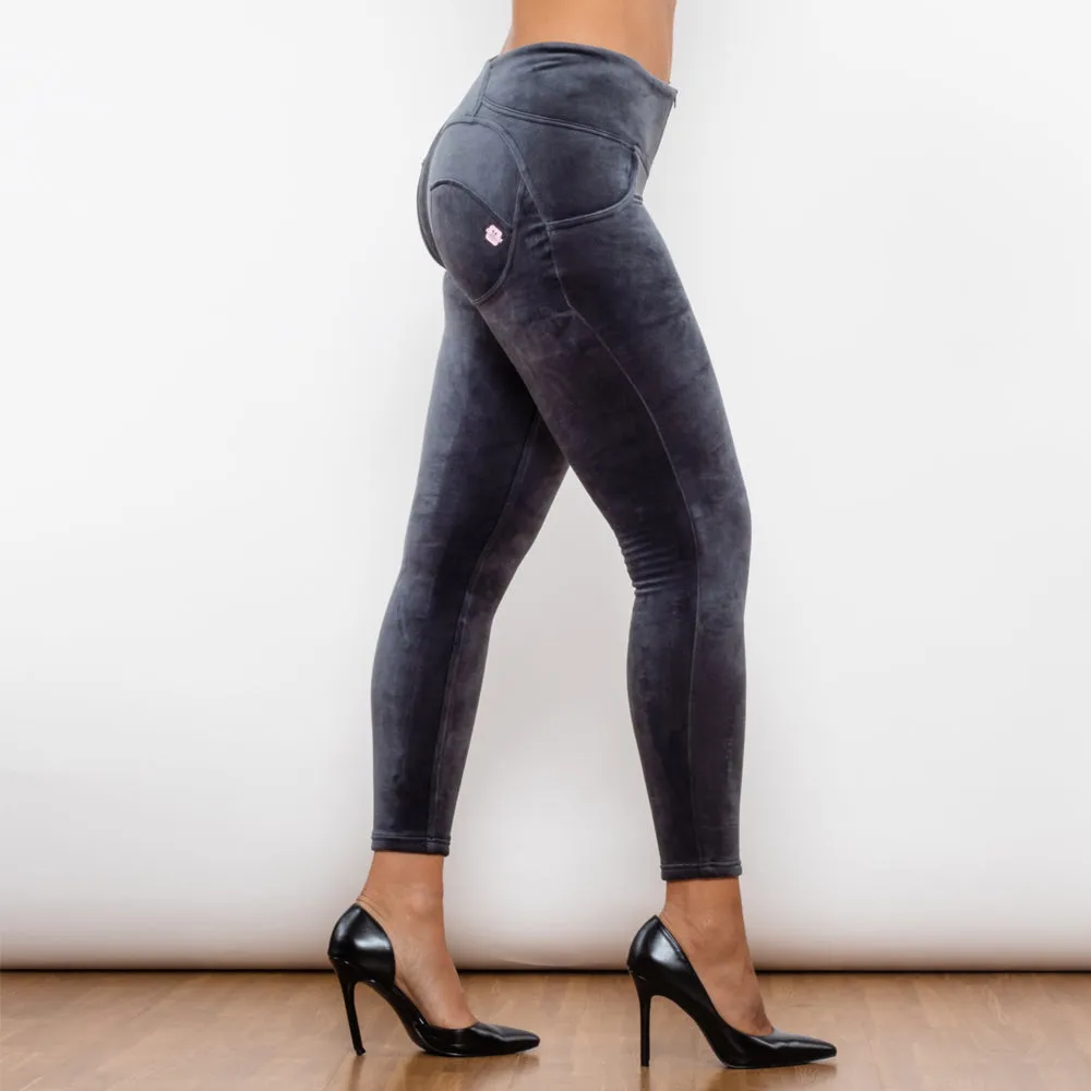 Grey Chenille High Waist Lifting Leggings