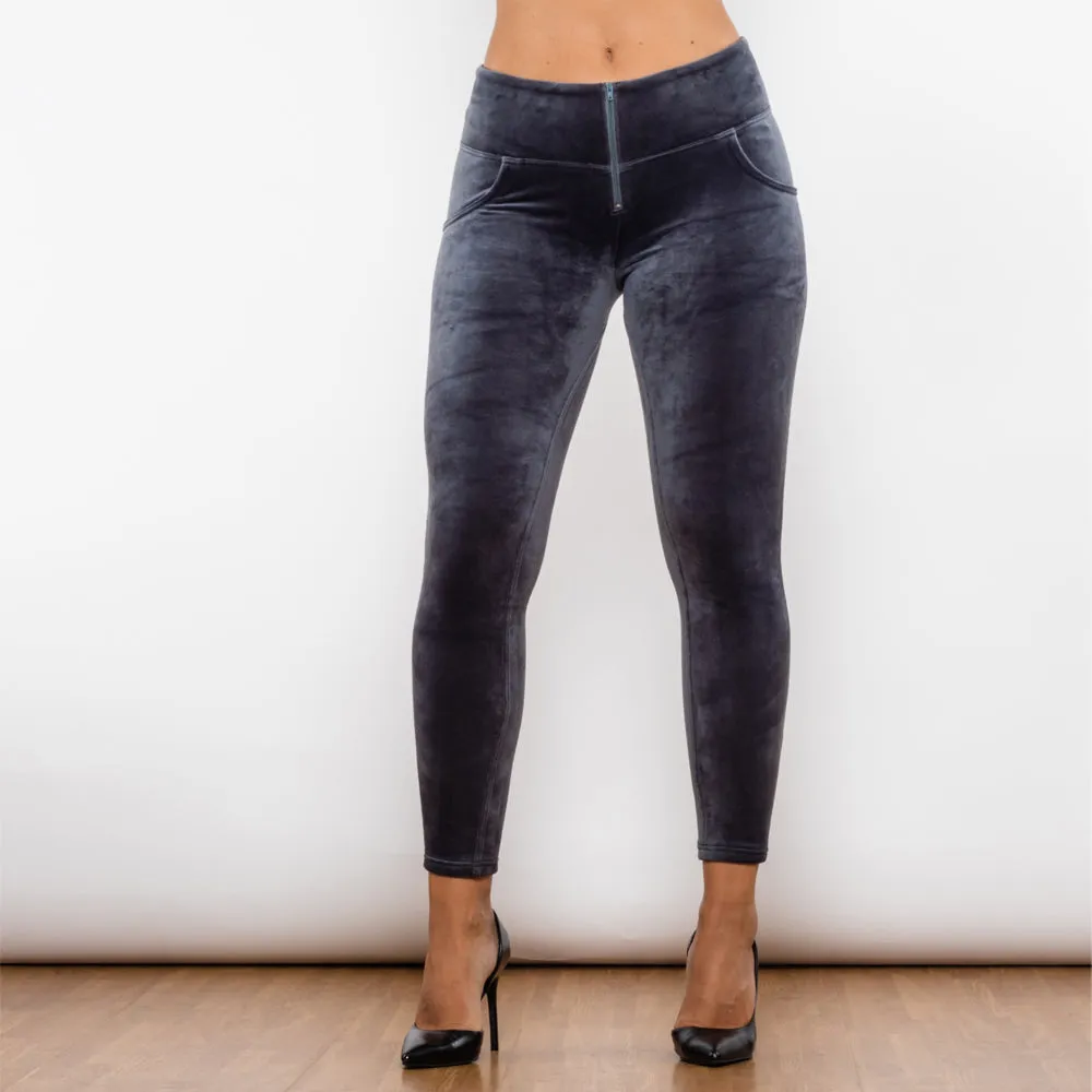 Grey Chenille High Waist Lifting Leggings