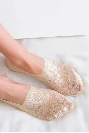 Lace Liner Socks - Nude