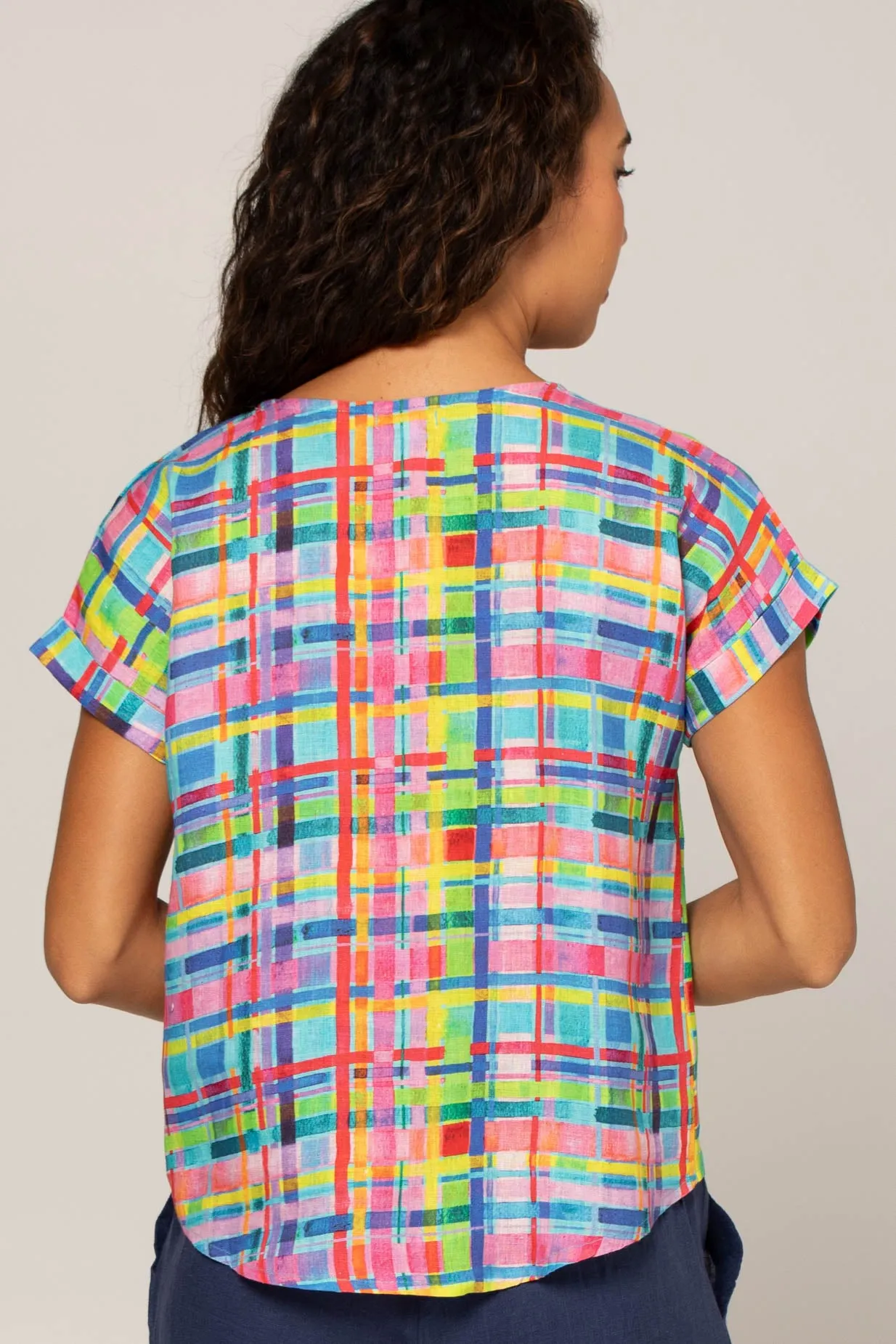 Luna Top Rainbow Gingham