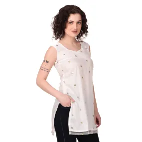 Magnetism white Short Kurti for Women