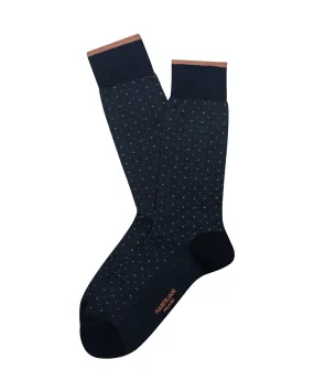 Marcoliani Pima Cotton Navy Varese Point Socks