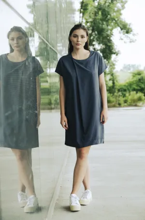 Maya Bay Dress in Navy Tencel