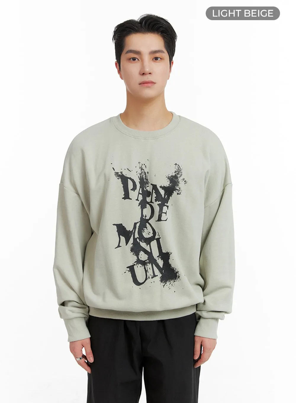 Men's Graphic Cotton Crew Neck Sweatshirt IA401