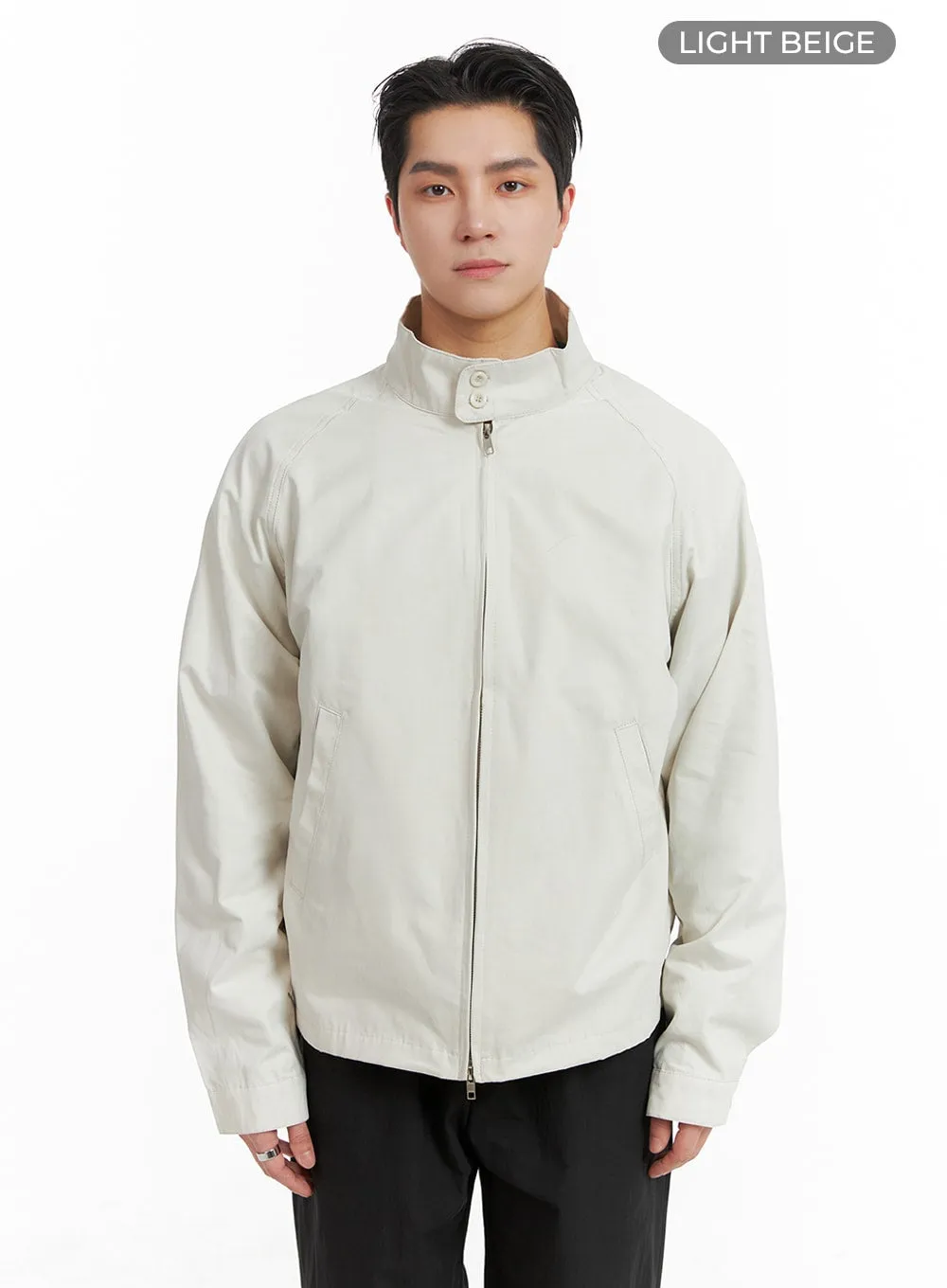 Men's Solid High Neck Jacket IA401