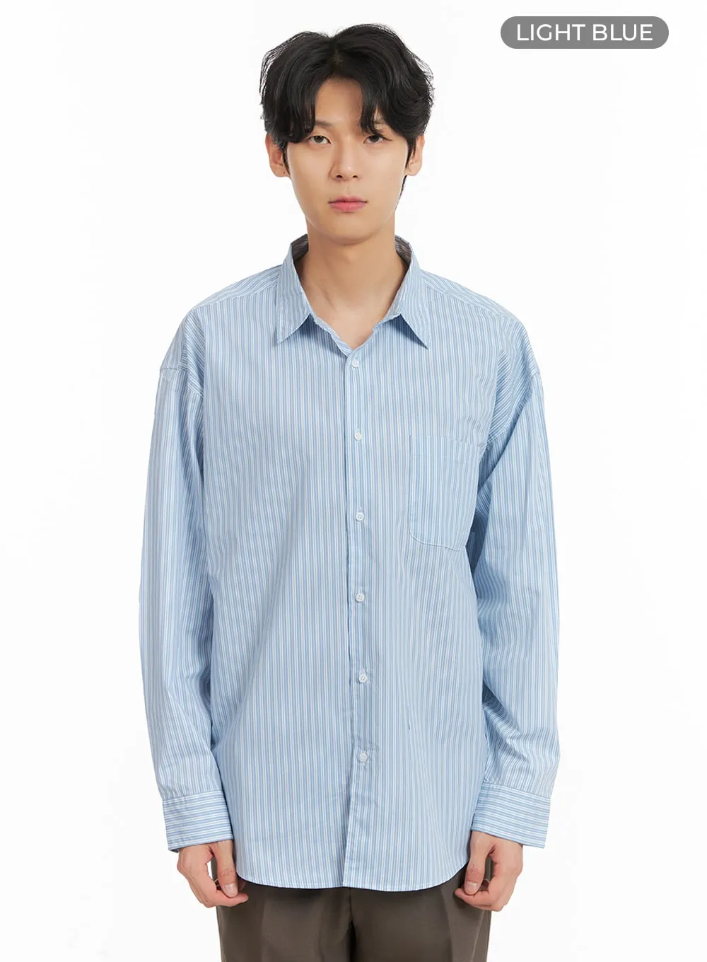 Men's Striped Button Down Shirt IA401