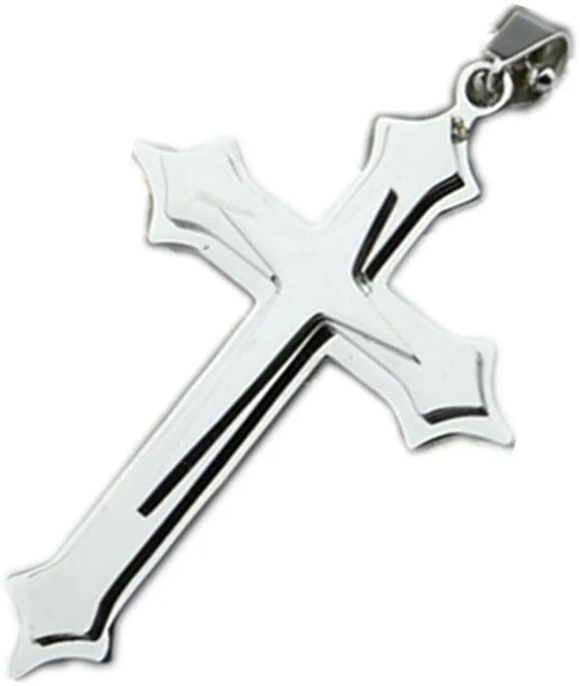 Men's Titanium Steel Set of 3 Layers Cross Pendant (Without Chain)