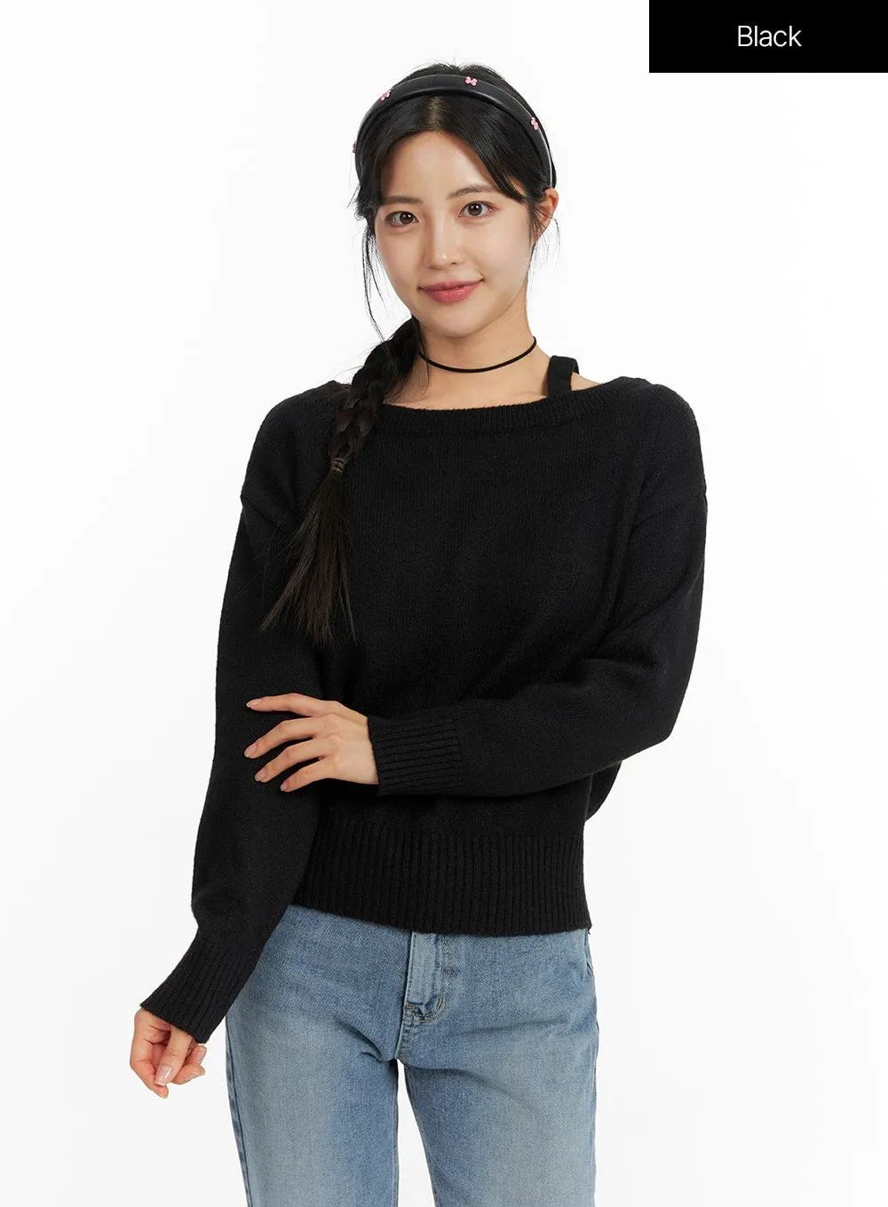 One-Shoulder Knit Sweater OF419