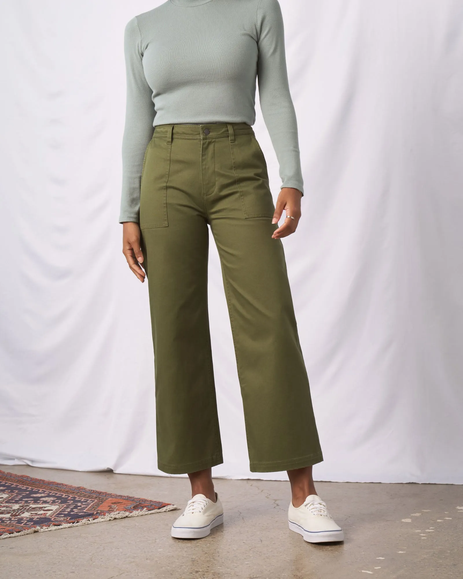 Organic Twill Wide Leg Pant