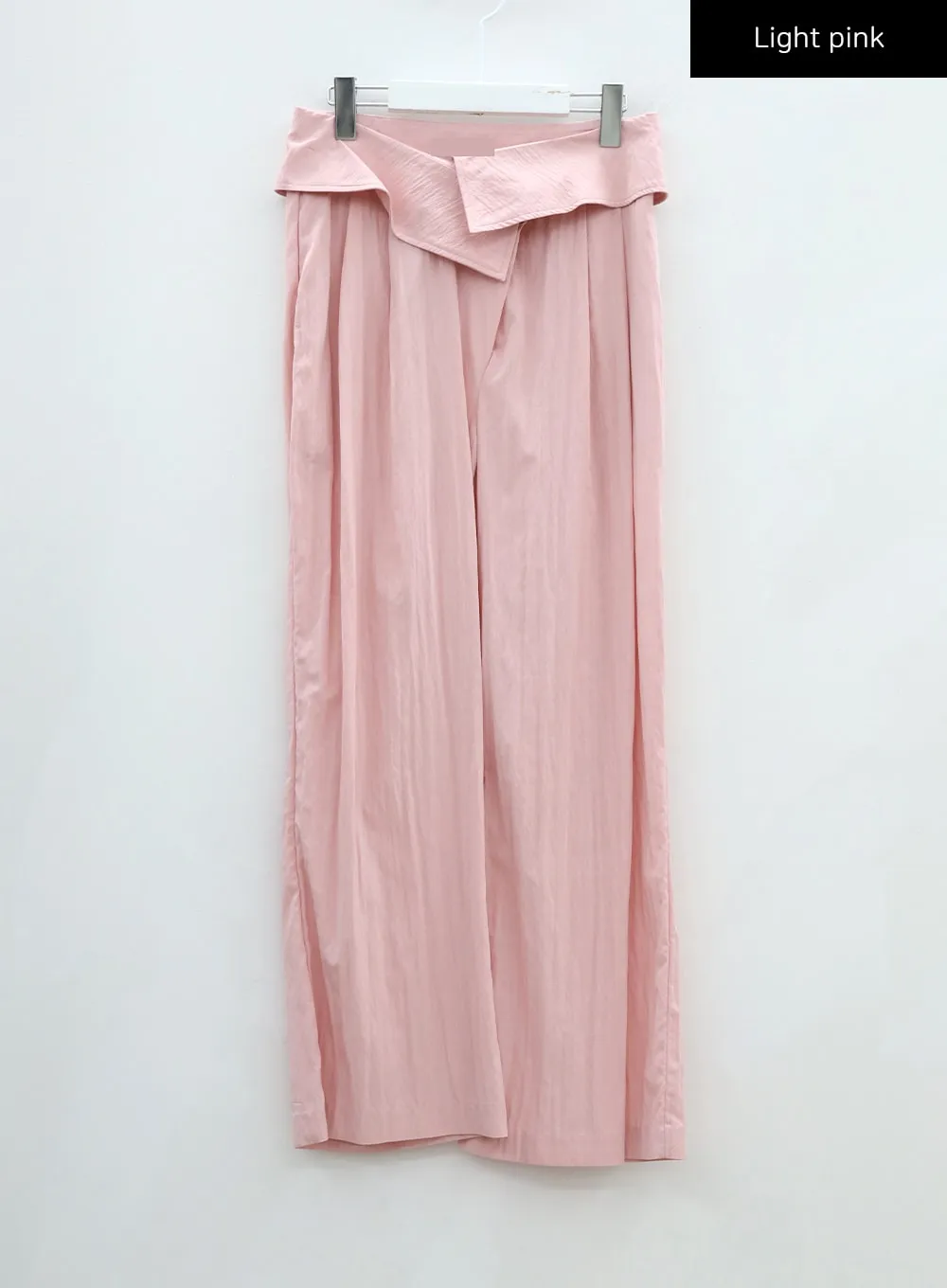 Pin-tuck Nylon Wide Leg Pants CU13