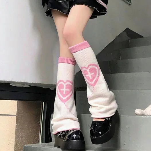 Pinky Goth Cross Girly Socks MK18699