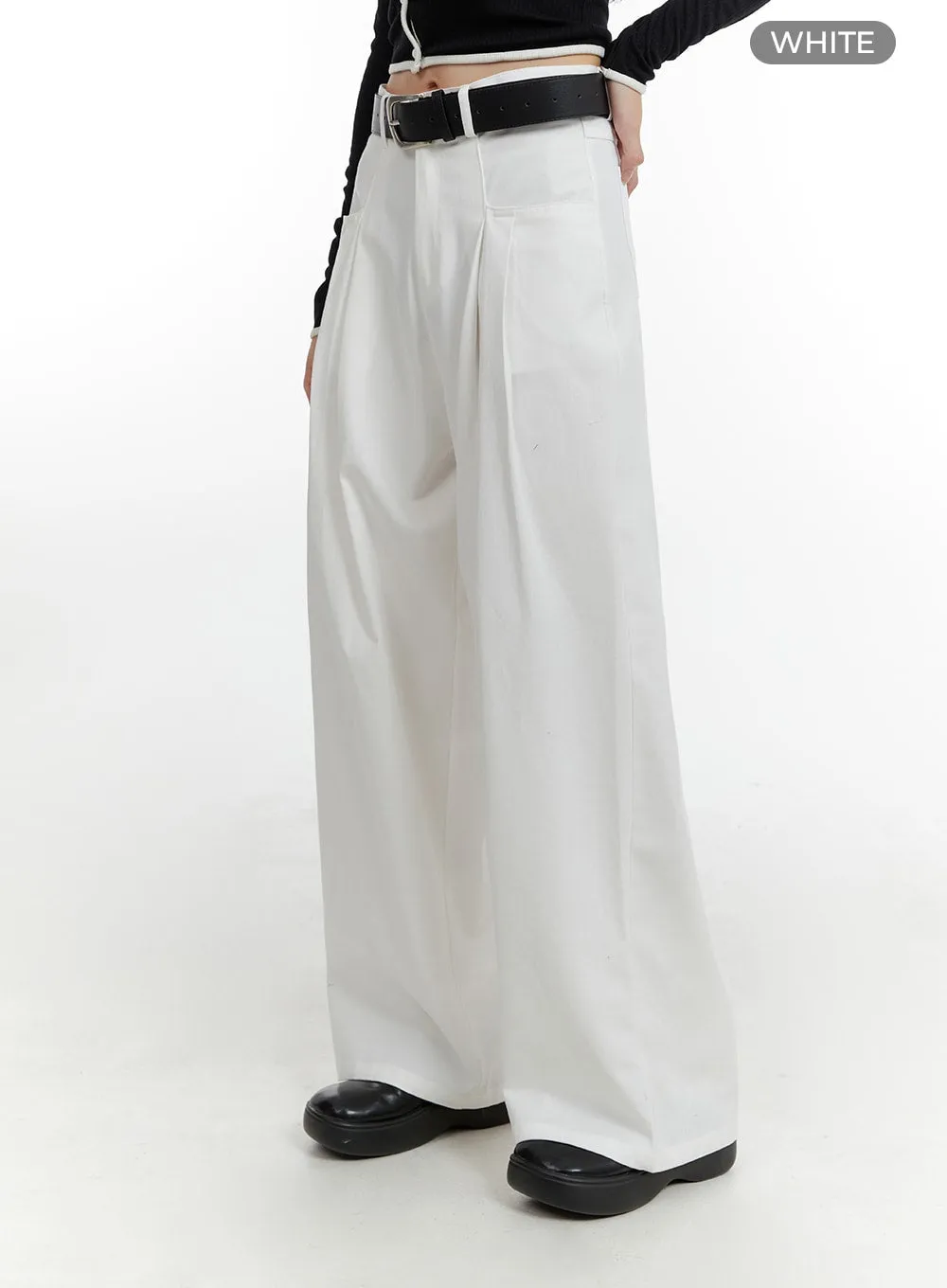 Pintuck Wide Leg Pants CM429