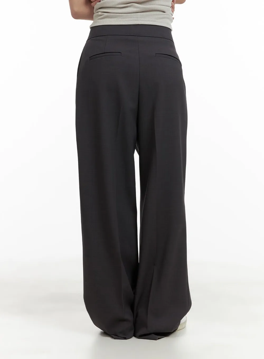 Pintuck Wide Tailored Pants CA409