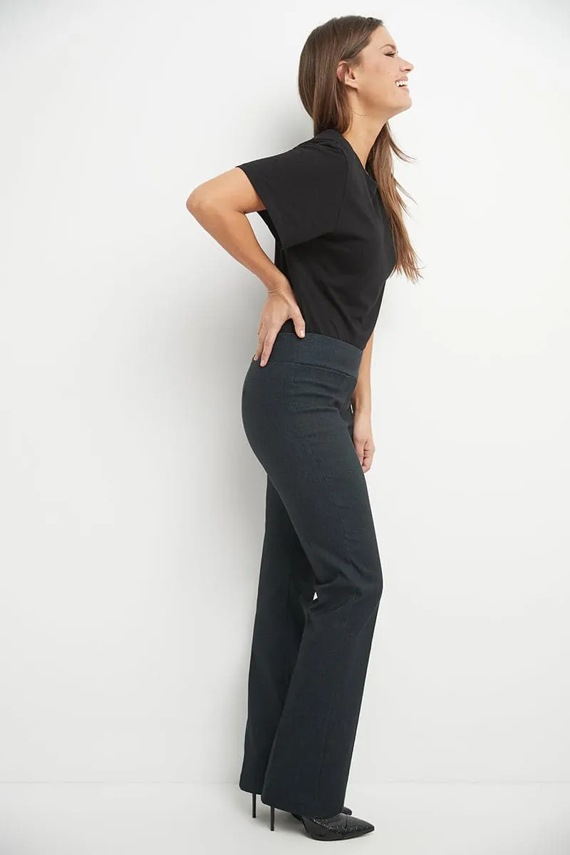 Pull-on bootcut work pants